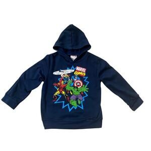 Marvel Comic Characters Blue Long Sleeve Hoodie Size 6